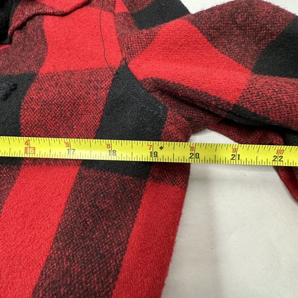 GARNET HILL Women Wool Pea Coat Jacket Sz 6 Buffalo Check Plaid Toggle Close - Picture 10 of 12